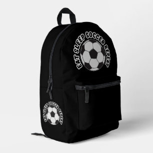 essen schlafen Fußball wiederholen  Bedruckter Rucksack