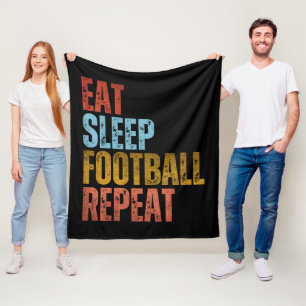 ESSEN SCHLAFEN FUSSBALL WIEDERHOLEN FLEECEDECKE