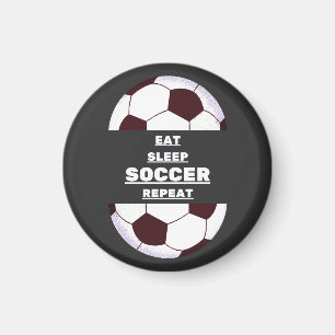 Essen, schlafen, Fußball, wiederholen Magnet