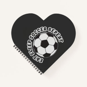 essen schlafen Fußball wiederholen Notizbuch