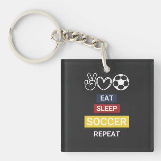 Essen, schlafen, Fußball, wiederholen Schlüsselanhänger