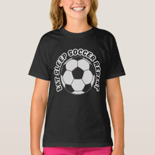 essen schlafen Fußball wiederholen T-Shirt