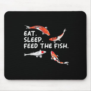 Essen Schlafen Füttert Den Fisch Lustiger Koi Lieb Mousepad