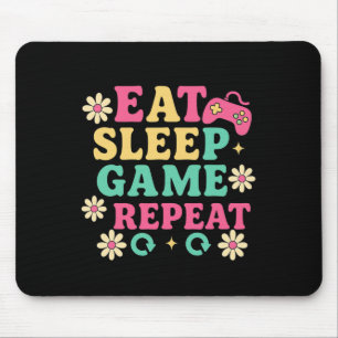 Essen Schlafen Gartenbau Wiederholung Gamer Lässig Mousepad