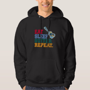 Essen Schlafen Gitarre Wiederholen Gitarrist Gitar Hoodie
