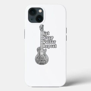 Essen schlafen Gitarre wiederholen. vintage Schwar Case-Mate iPhone Hülle