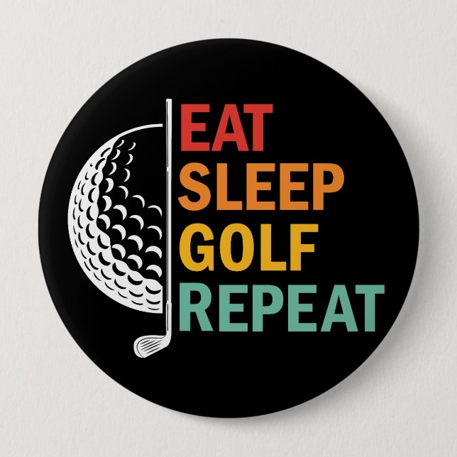Essen Schlafen Golf Wiederholen  Button (Vorderseite)