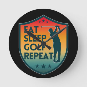 ESSEN SCHLAFEN GOLF WIEDERHOLEN RUNDE WANDUHR