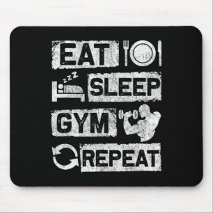 Essen Schlafen Gym Wiederholen Lustig Sport Bodybu Mousepad