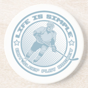 Essen, schlafen, Hockey-Untersetzer spielen Sandstein Untersetzer