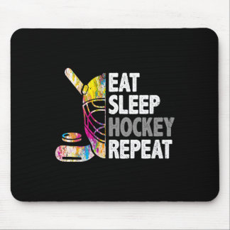 Essen Schlafen Hockey Wiederholen Eishockey Liebha Mousepad