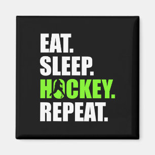 Essen Schlafen Hockey Wiederholen Lustige Eishocke Magnet