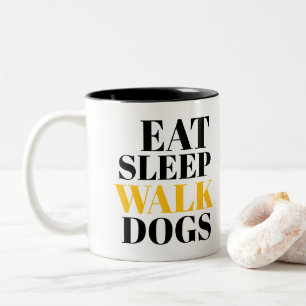 'Essen Schlafen Hunde Ausführen' Geschenk für Hund Zweifarbige Tasse