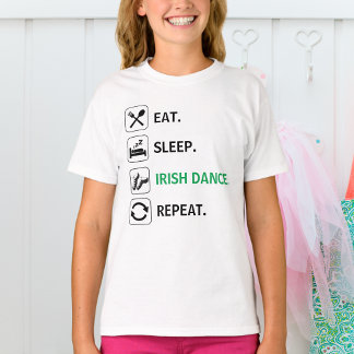Essen, schlafen, irischer Tanz, wiederholen, weich T-Shirt