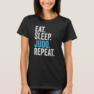 Essen Schlafen Judo Wiederholen Vintage Lustig Jud T-Shirt