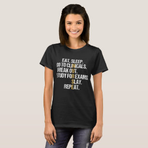Essen Schlafen Klinisch Gehen Krankenschwester T-Shirt