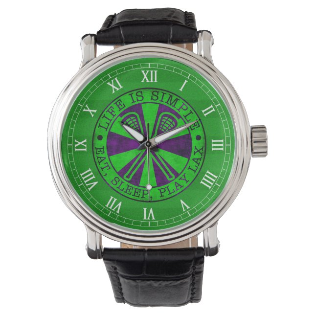 Essen Schlafen Lacrosse Play Armbanduhr (Vorderseite)