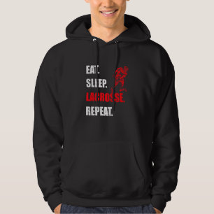 Essen Schlafen Lacrosse Wiederholung Lacrosse Men  Hoodie
