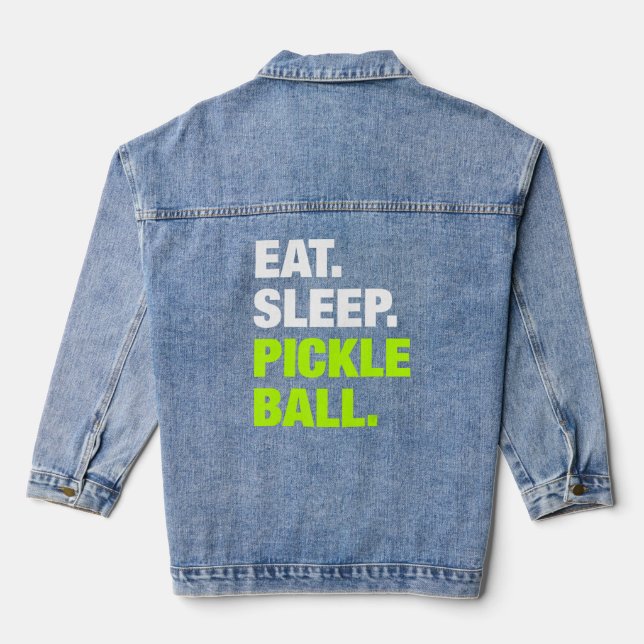 Essen Schlafen Pickleball Pickleball Player Sport  Jeansjacke (Rückseite)