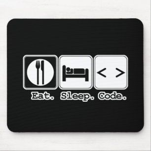 essen schlafen programmieren mousepad