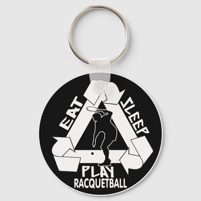 ESSEN, SCHLAFEN, RACQUETBALL SPIELEN SCHLÜSSELANHÄNGER (Vorderseite)
