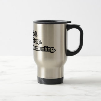 Essen. Schlafen. Rechnungslegung. Reisebecher