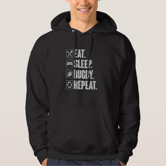 Essen Schlafen Rugby Wiederholen Vintage für Rugby Hoodie