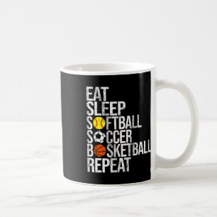 Essen Schlafen Sanft Fußball Skizze Wiederholen Lu Kaffeetasse
