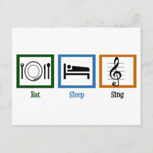 Essen Schlafen Singen Postkarte