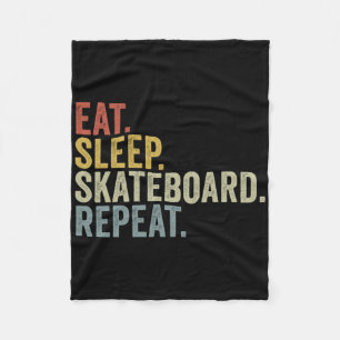 Essen Schlafen Skateboard Wiederholen Lustiges Ska Fleecedecke