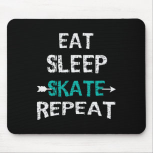 Essen Schlafen Skaten Wiederholen Eislaufen Hockey Mousepad
