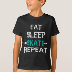 Essen Schlafen Skaten Wiederholen Eislaufen Hockey T-Shirt