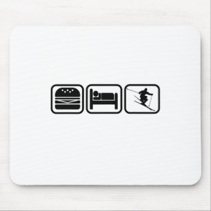 Essen, Schlafen, Skifahren Und Wiederholen Ich Lie Mousepad