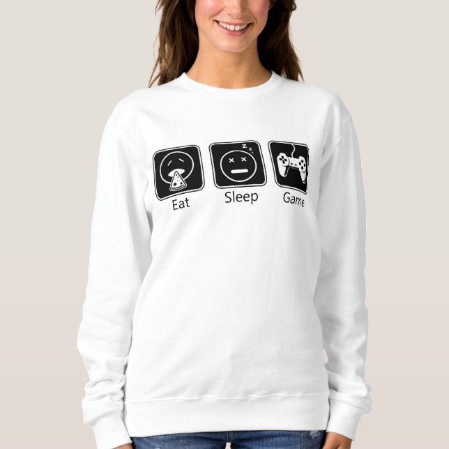 Essen, schlafen, Spiel Sweatshirt (Vorderseite)