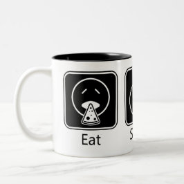 Essen, schlafen, Spiel Zweifarbige Tasse