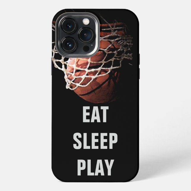 Essen Schlafen Spielen Basketball iPhone 13 Pro Max Hülle (Rückseite)