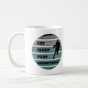essen schlafen spielen Basketball vintage Kaffeetasse