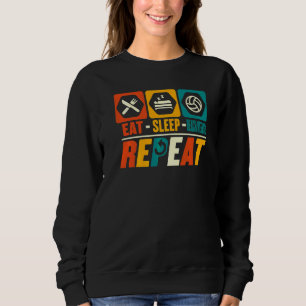 Essen Schlafen Strand Netball Wiederholen   Netbal Sweatshirt
