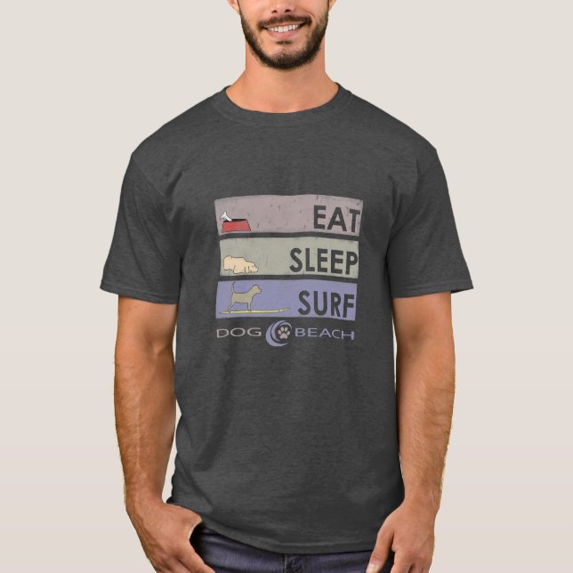 Essen, schlafen, surfen T-Shirt (Vorderseite)