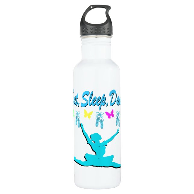 ESSEN, SCHLAFEN, TANZBALLERINA DESIGN EDELSTAHLFLASCHE (Vorderseite)