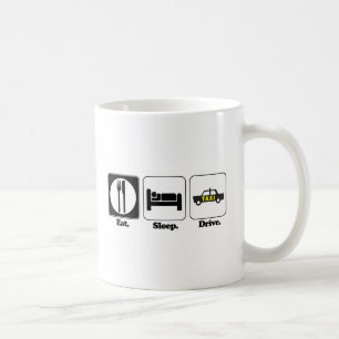 essen schlafen Taxi fahren Kaffeetasse