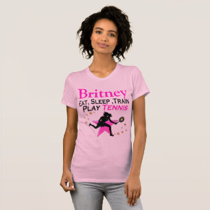 ESSEN, SCHLAFEN, TENNIS PERSONALISIERT T SHIRT