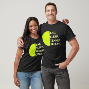 Essen Schlafen Tennis Wiederholen   Lustiges Tenni T-Shirt