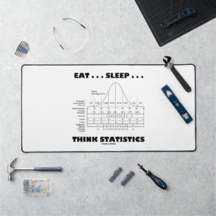 Essen... Schlafen... Think Statistics Bell Curve Schreibtischunterlage