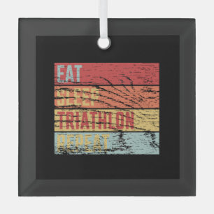 Essen Schlafen Triathlon Wiederholen Ornament Aus Glas