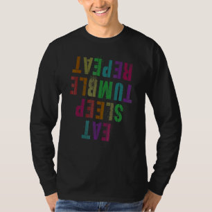 Essen Schlafen Tumble Wiederholung Cheerleader Tea T-Shirt