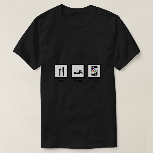 Essen, schlafen, uno (+4 Uno Kartenspiel) Essenzie T-Shirt (Design vorne)