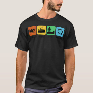 Essen Schlafen Wandern Wiederholen Wanderliebhaber T-Shirt