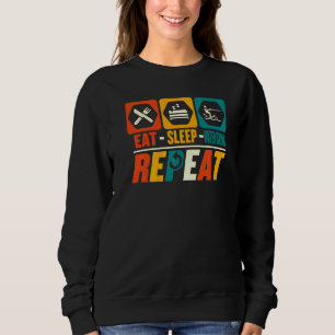 Essen Schlafen Wasserskilauf Wiederholen Wassers Sweatshirt