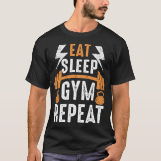 Essen, schlafen, wiederholen: Lifestyle-T - Shirt